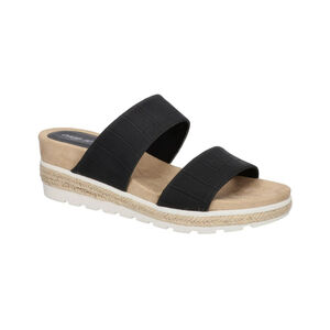Easy Street Women's 9.5 Black Maryann Wedge Walking Sandals / Shoes NIB